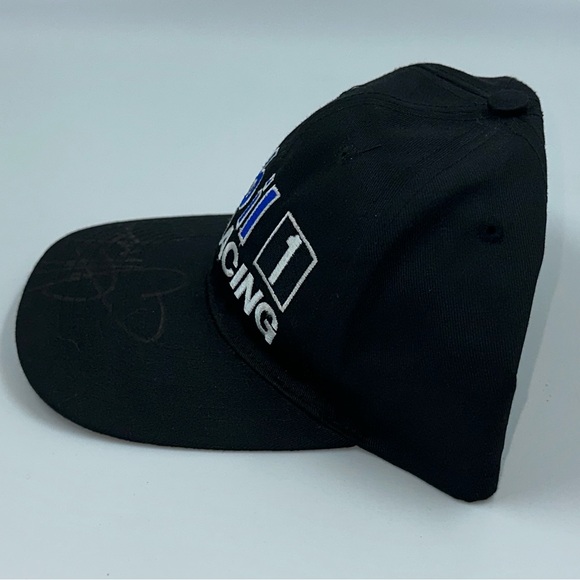Vintage 80s 90s Mobil 1 Racing JEREMY MAYFIELD Adjustable AUTO Snapback Hat - Picture 2 of 7